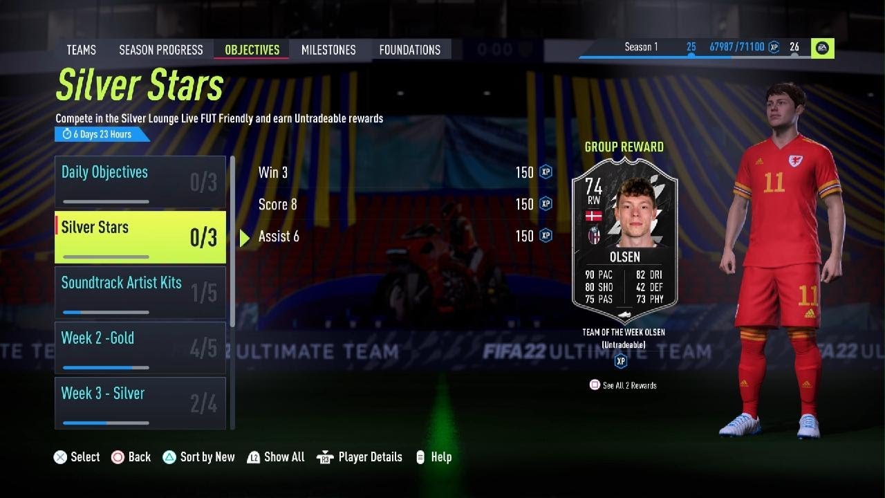 FIFA 22 - SILVER STARS PLAYER OBJECTIVE