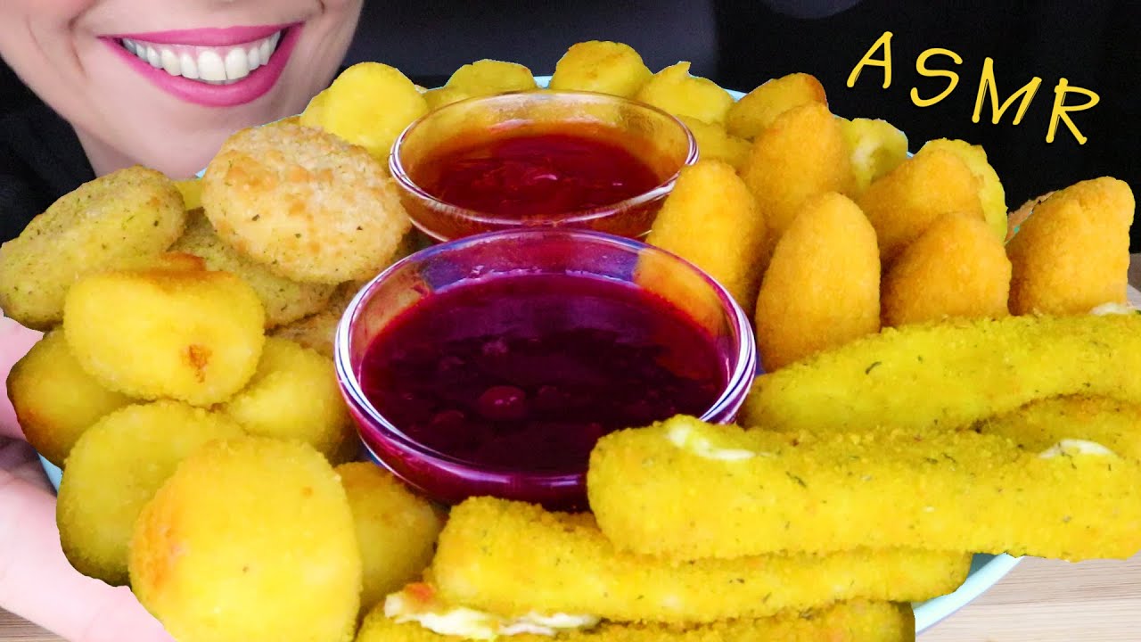 FRIED CHEESE PLATTER 🧀 - MOZZARELLA, BRIE, CAMEMBERT | ASMR Mukbang  - 먹방 | Real Eating Sounds