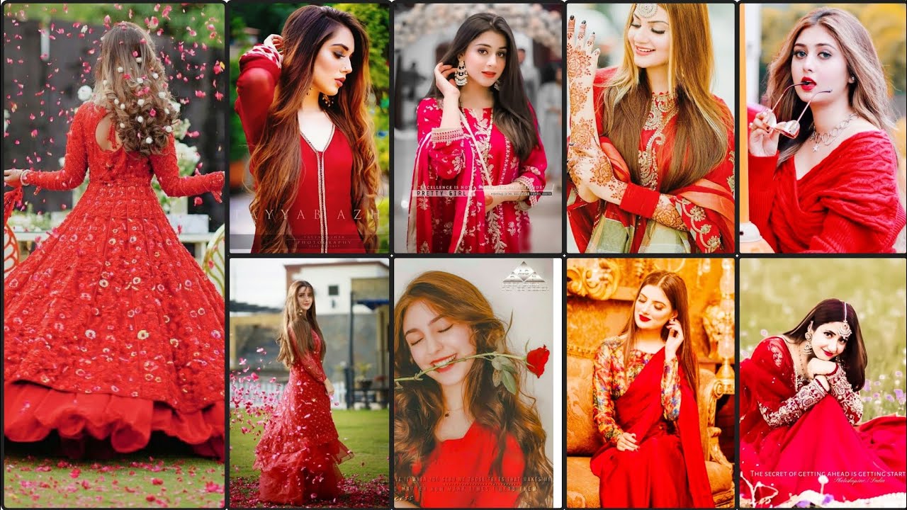 very beautiful girls red colour dresses look||girls dpz#2022#