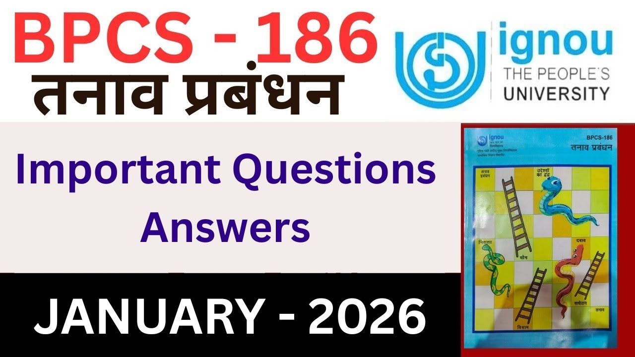 IGNOU BPCS 186 Important Questions Answers for December Session| BPCS 186 previous year solution 