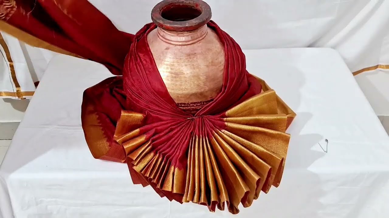 Quick and Easy Varamahalakshmi Saree Draping 🪷 How to Drape Saree for Varamahalakshmi#trending#diy