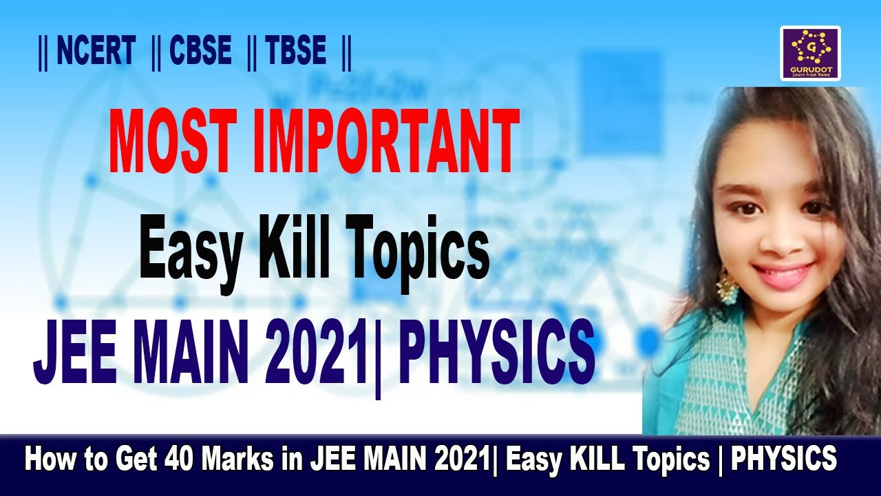 How to Get 40 Marks in JEE MAIN 2021| Easy Topics | PHYSICS