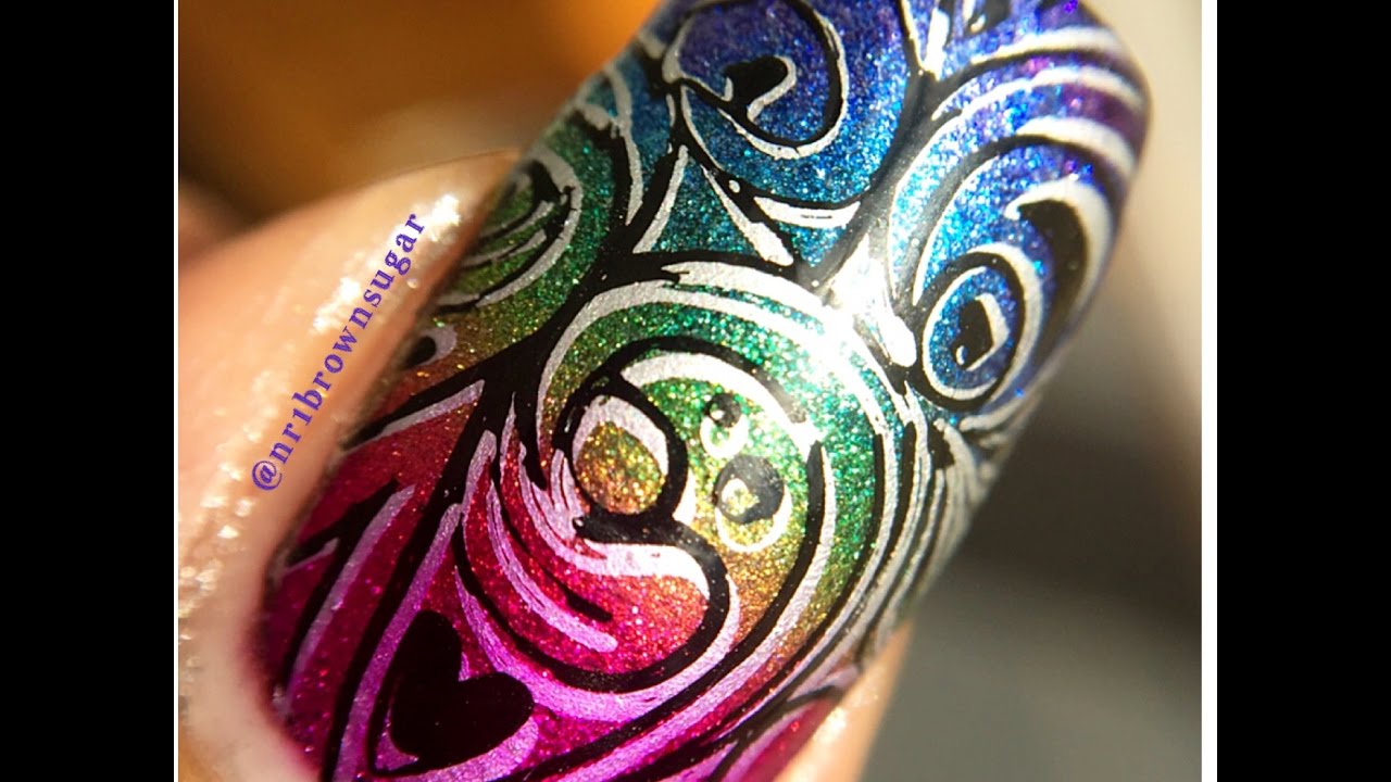 Yours cosmetics-Metallic rainbow with double stamping