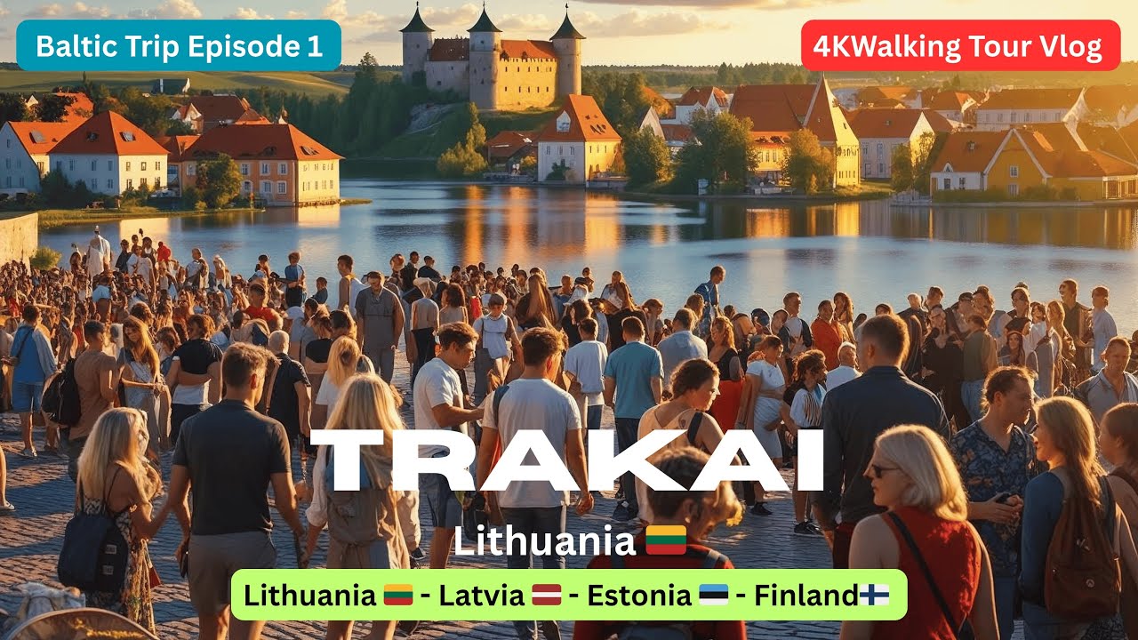 Trakai Lithuania 4K Walking Tour | Castles, Lakes & Karaim Village