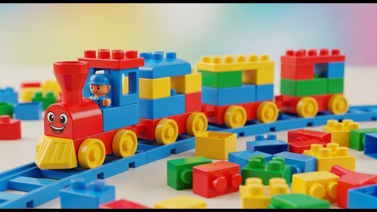 🚂 Amazing Colorful Toy Train | Kids Building Blocks Fun 🧱🌈 | 3D Kids Fun Story