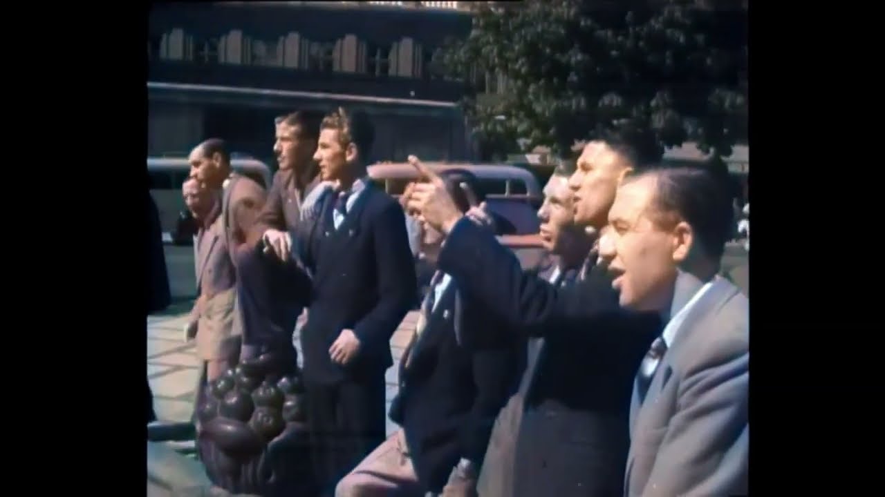Dutch History: Abe Lenstra Scores Goal in Denmark - Netherlands Soccer Match (1949)