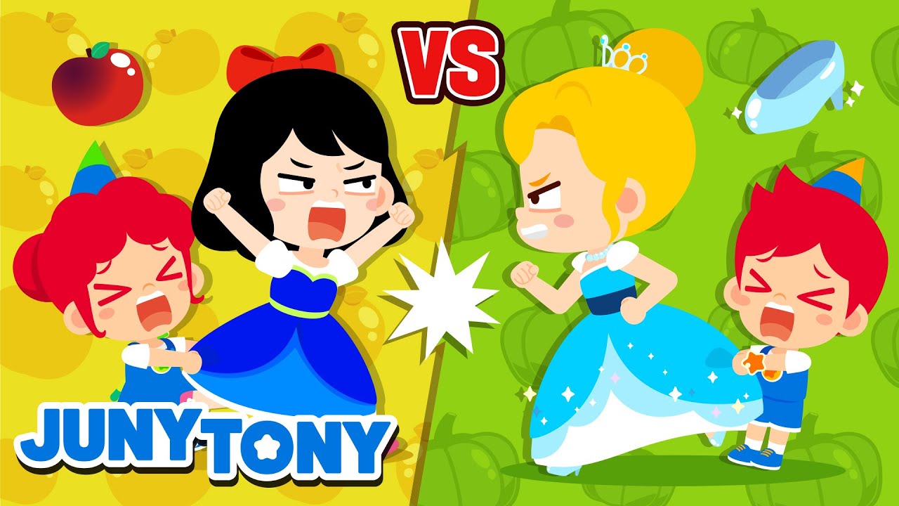 Branca de Neve vs Cinderela | Qual é a Melhor Princesa? | Música Infantil | JunyTony em Português