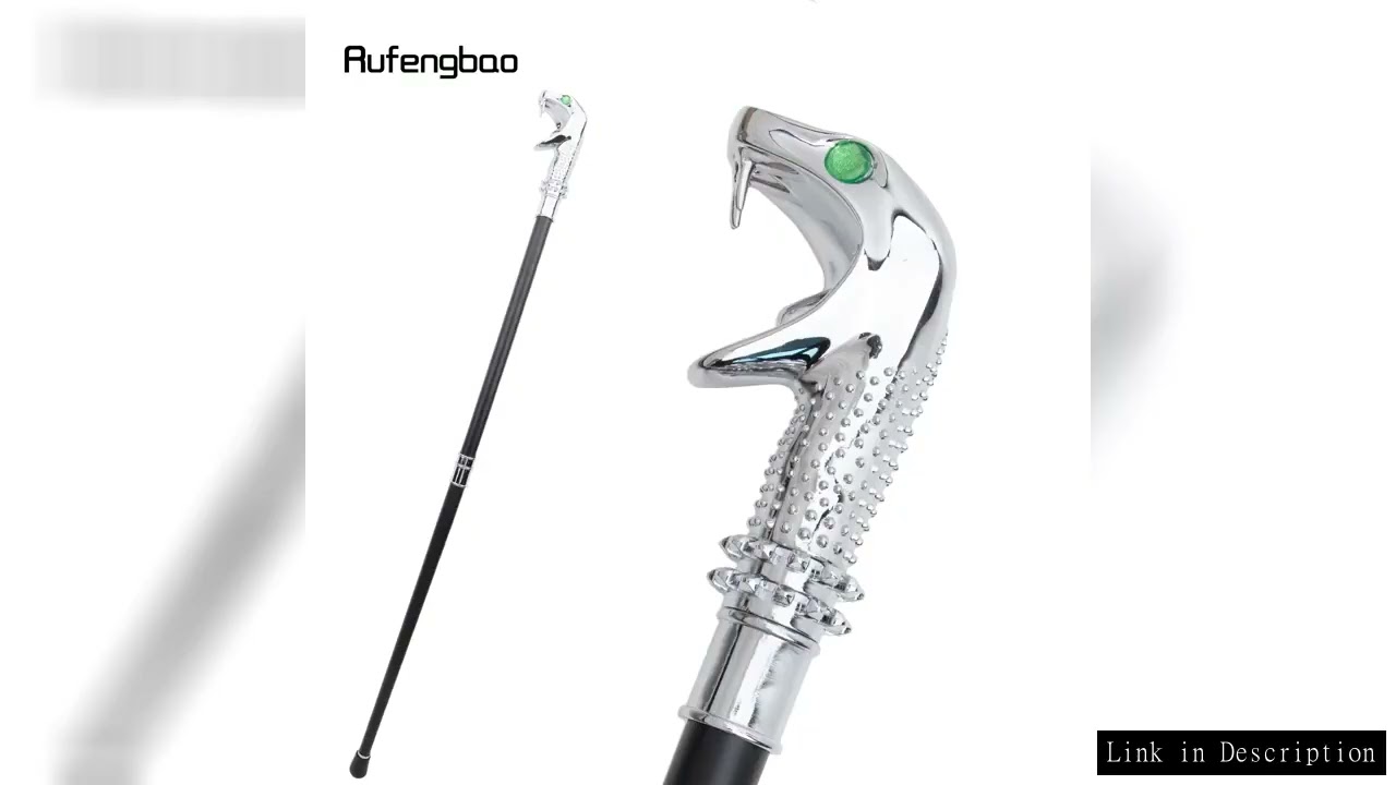 White Luxury Snake Cobra Green Eyes Fashion Walking Stick Party Decorative Walking Cane Elegant Cros