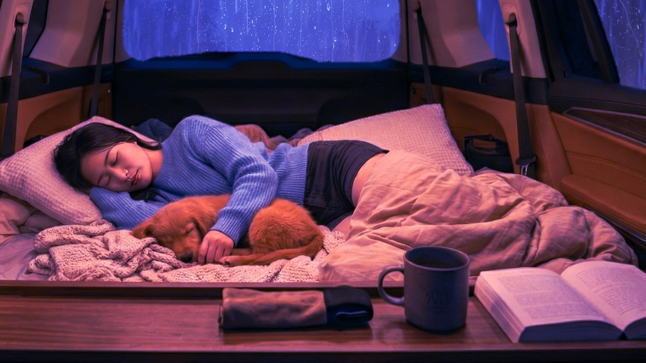 Calm Night Rain Ambience 🌧️ Cozy Car Sleep Sounds for Insomnia