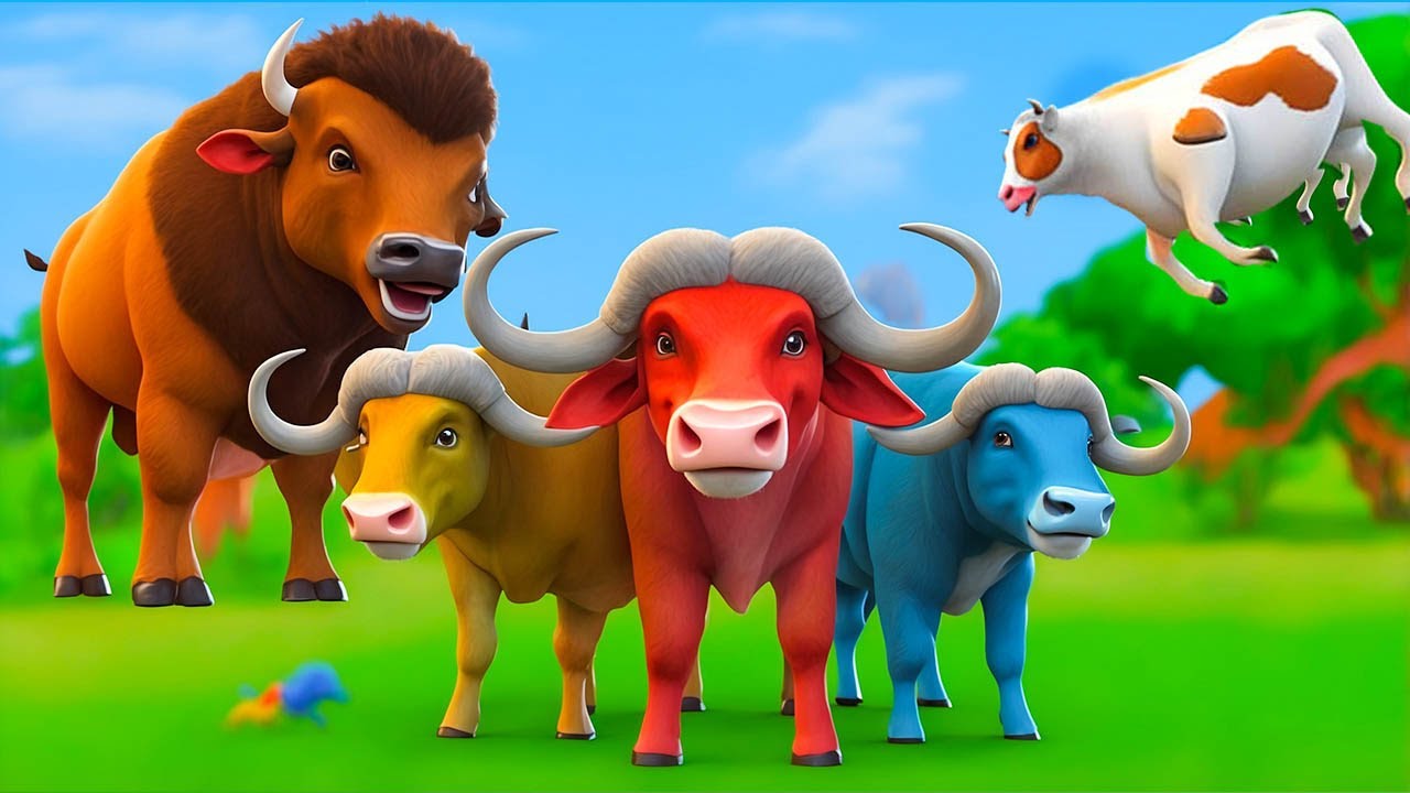 Super Cow in Danger! 3 Brave Buffaloes Battle Wild Bison in Epic Animal Rescue Adventure