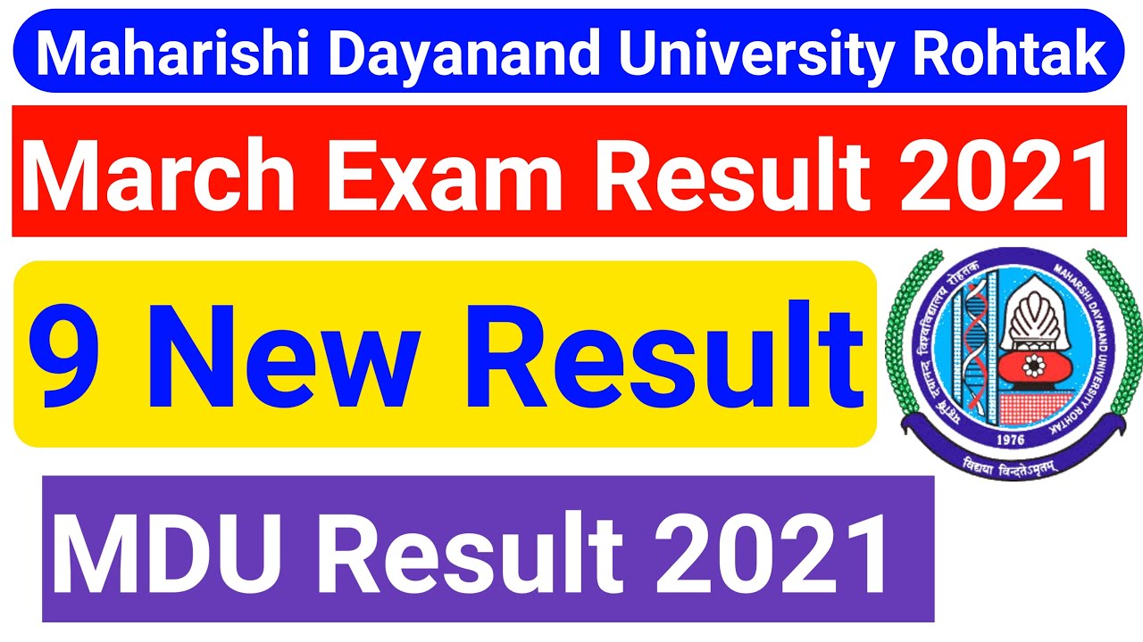 MDU 9 New Result 2021 || MDU Latest Result || MDU March 2021 Exam Result || #mduresult