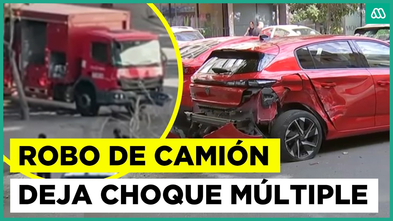 Sujeto chocó cuatro autos intentando robar camión de reparto: Conductor había dejado las llaves