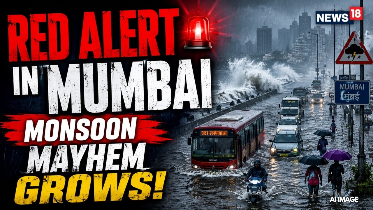 Mumbai Rain News Today LIVE | Red Alert Issued, Streets Flooded, Schools Shut Amid Heavy Monsoon