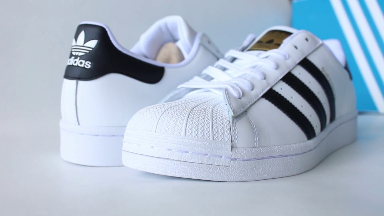 Кроссовки Adidas Superstar ORIGINALS BLACK/WHITE On-Feet + Распаковка