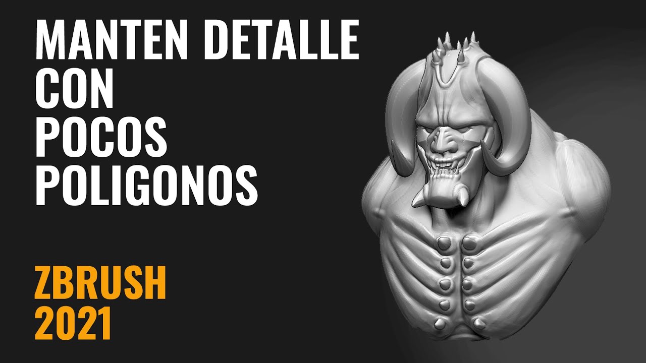 Mantén el detalle con pocos polígonos - Zbrush en 5 min #147