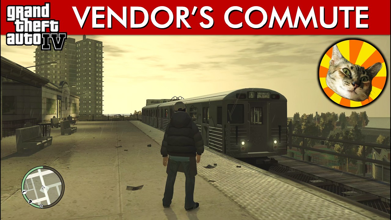 Newspaper vendor's work commute - by train | GTA IV