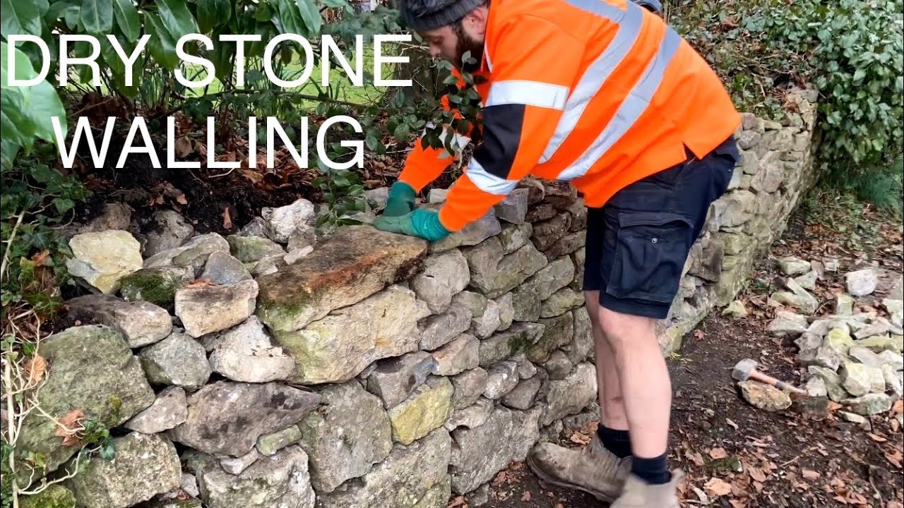 Dry Stone Walling - Building A Collapsed Section Into A Leaning Wall