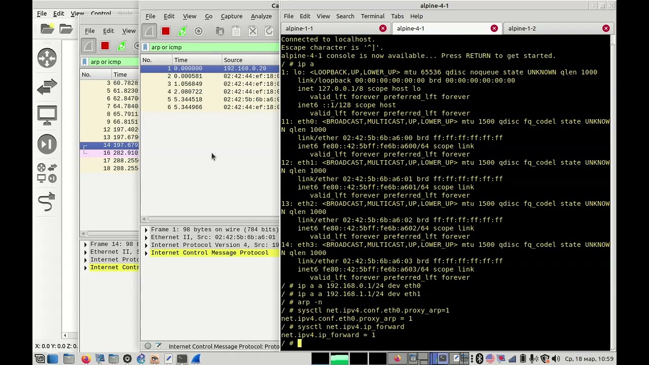 Lab-03-ARP proxy in Linux (Docker containers)