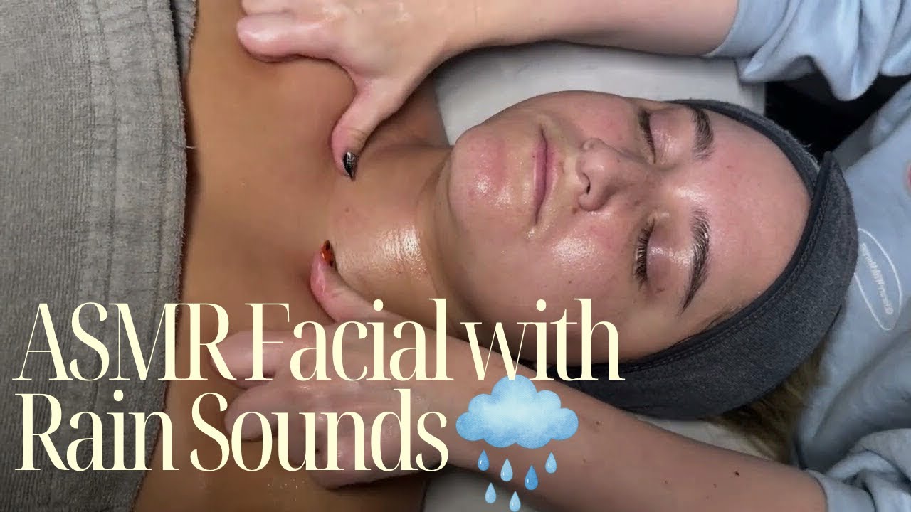Late Night Facial ASMR | Rainsounds for sleep 😴 