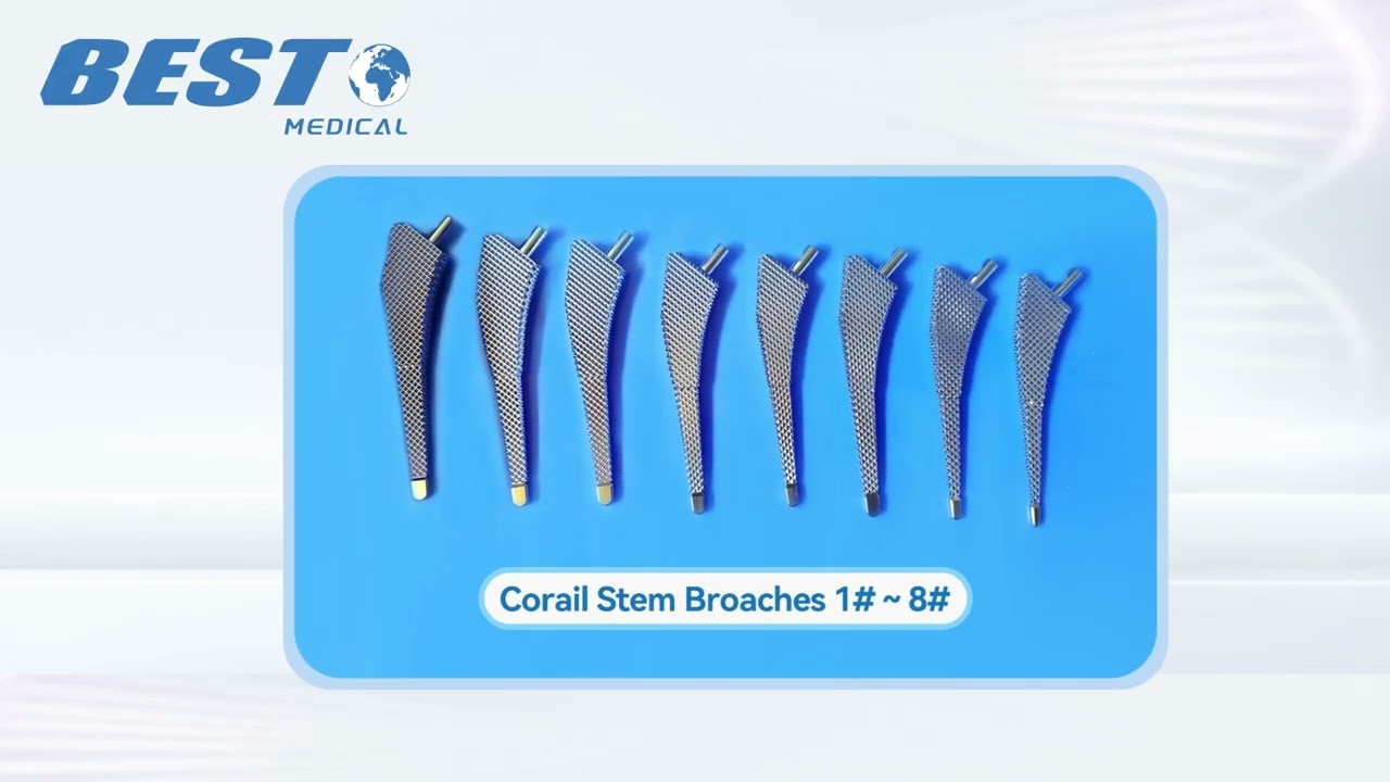 Corail Stem Femoral Hip Broaches, Corail style femoral hip broach 1#-8#, hip arthroplasty broach kit