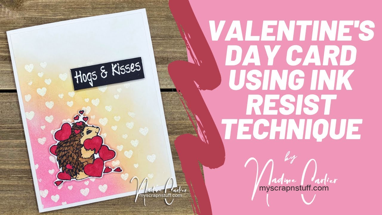 Valentines Day Card With A Resist Technique