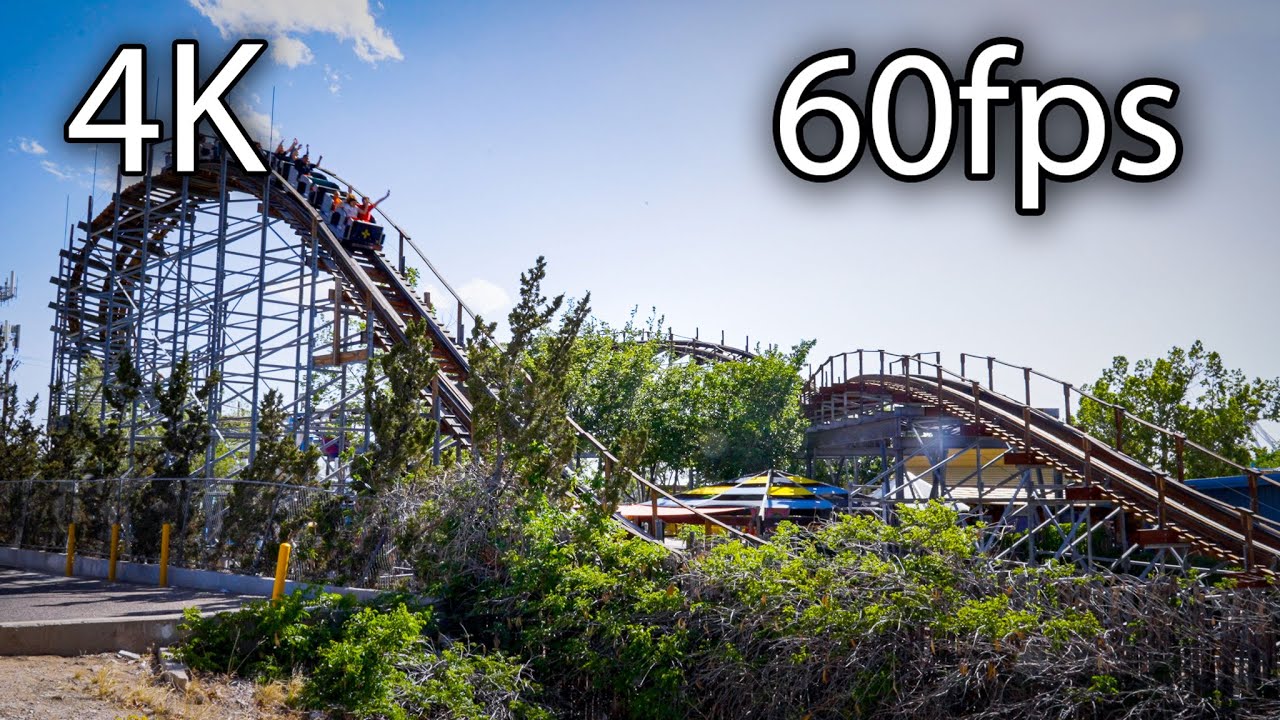 New Mexico Rattler off-ride 4K B-Roll @60fps Cliff's Amusement Park