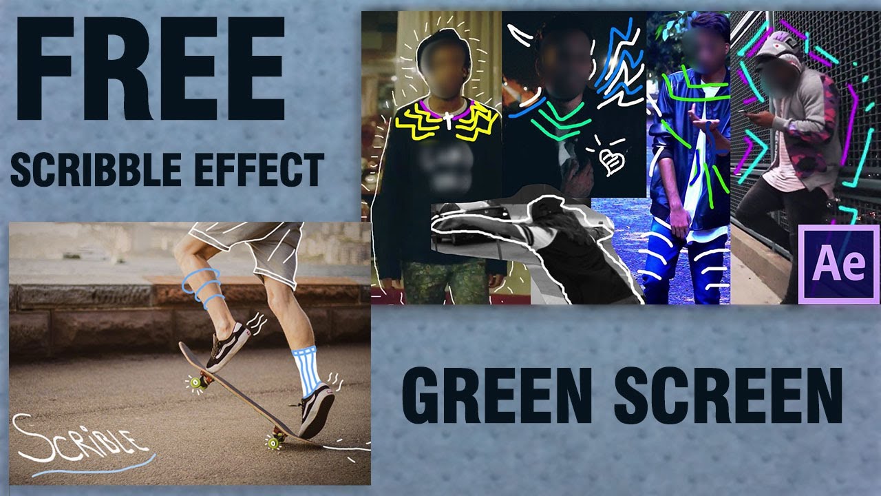 Free Scribble mix Neon lights Animation Pack Green Screen 2020