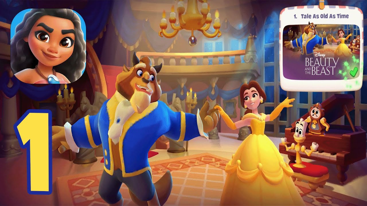 Disney Solitaire - Beauty and the Beast - (Levels 1-9) - Gameplay Walkthrough Part #1
