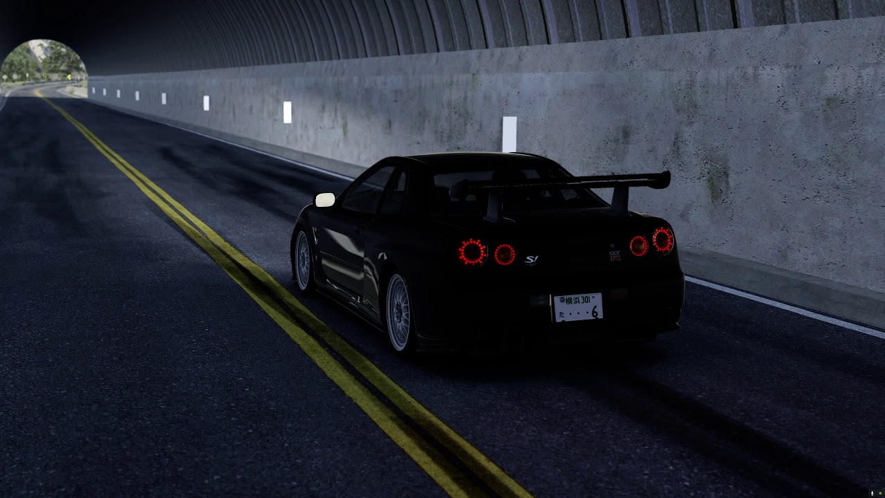 GTR34 (899HP) brutal sound in tunel - Assetto Corsa 4K