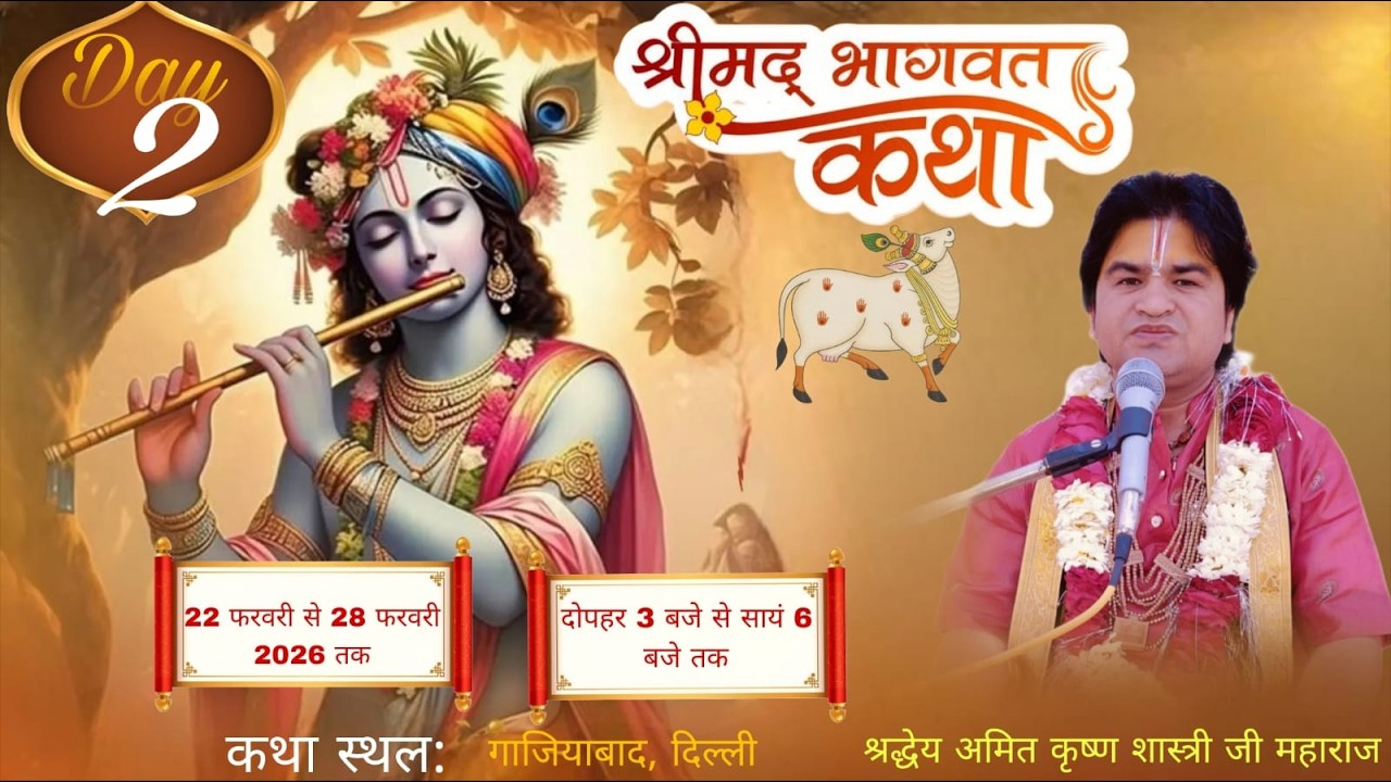 🔴Live D 02 श्री मद भागवत कथा श्रद्धेय अमित कृष्ण शास्त्री जी महाराज ! गाजियाबाद ( दिल्ली )...