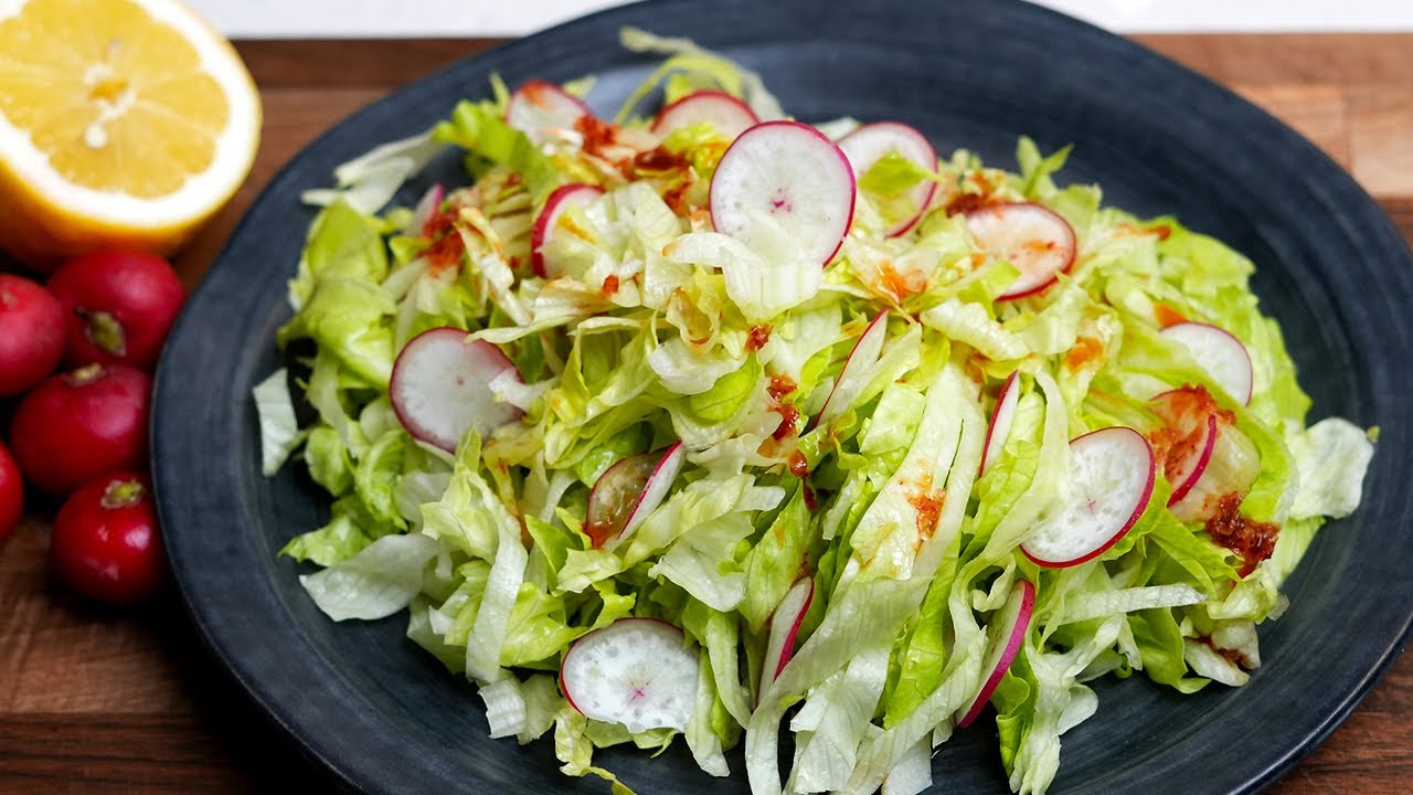 Iceberg Lettuce & Radish Salad with Homemade Ponzu Sauce