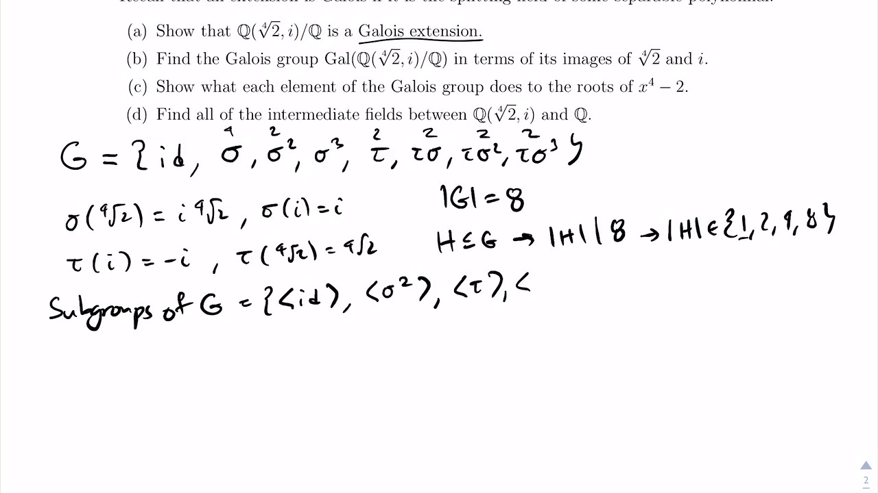 Galois Extensions: Finding the Subgroups of the Galois Group