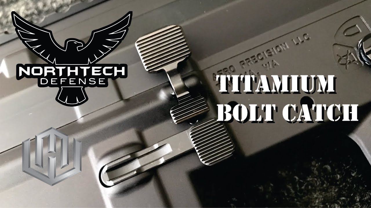 Northtech Defense Titanium &ldquo;X&rdquo; Bolt Catch DLC finish. This is the best bolt catch there is.