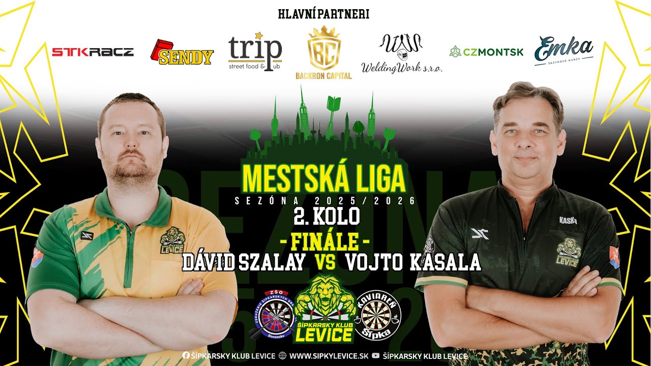 2.Kolo - 1.Levická Šípkarska Mestská Liga 25/26 - FINÁLE - Dávid Szalay VS Vojto Kasala
