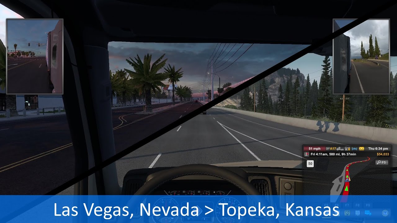 ATS Timelapse | Las Vegas (NV) to Topeka (KS) | 1259MI