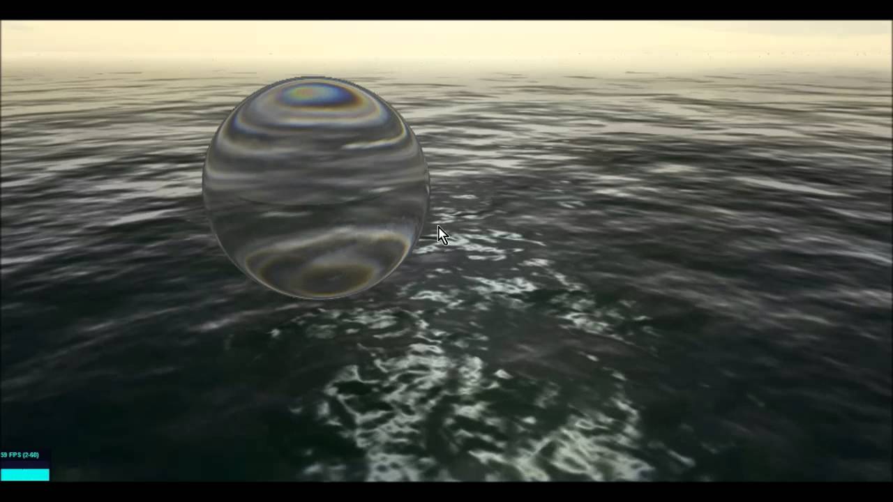 Playing with ocean / water shader, refractive glass material webGL / three.js