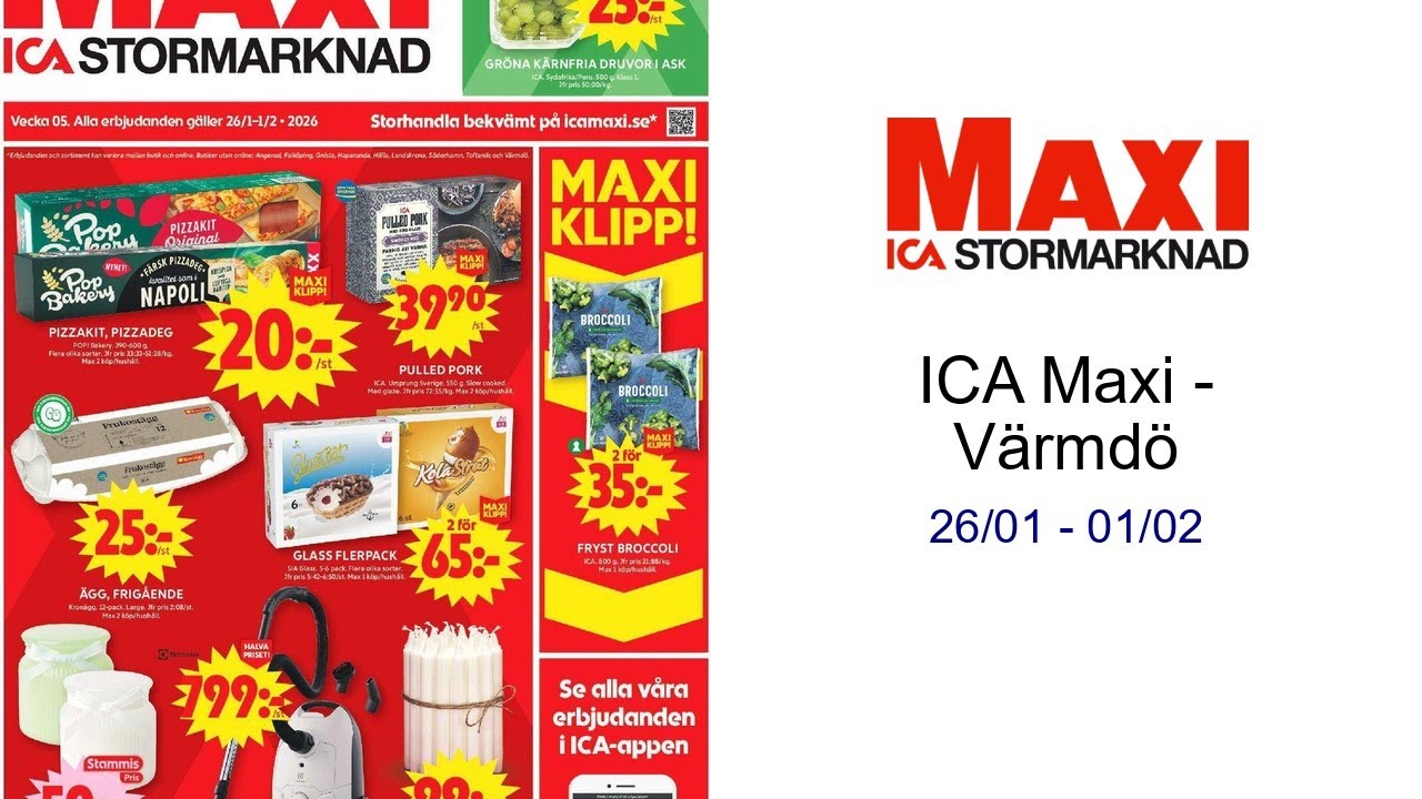ICA Maxi - Värmdö 26/01 - 01/02