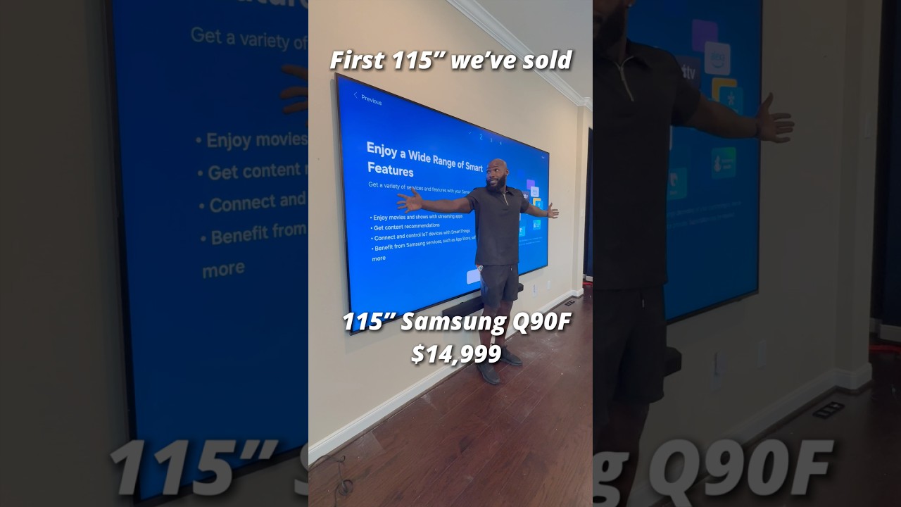 115-дюймовый Samsung QN90F #fyp #explore #trending #tiktok #short #тв #монтажтв #samsung #работа ...