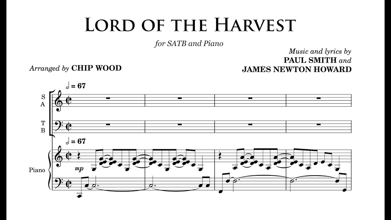 Lord of the Harvest (SATB) Arr. Chip Wood, music and lyrics by James N Howard