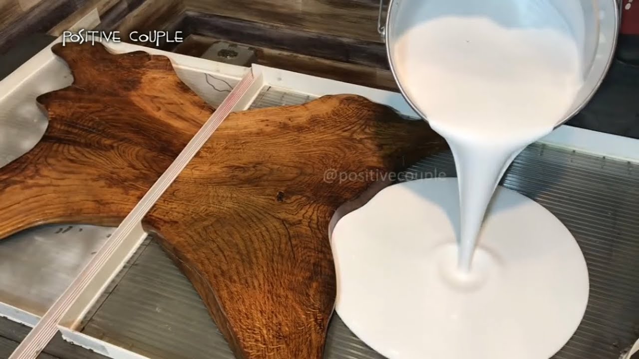 Epoxy Table Cow! Pouring the Root with Epoxy.