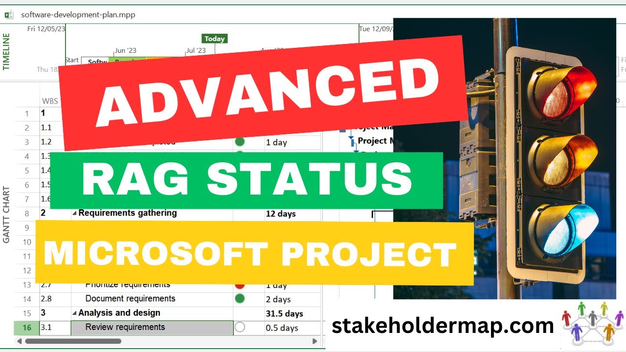 Advanced RAG traffic light status for Microsoft Project