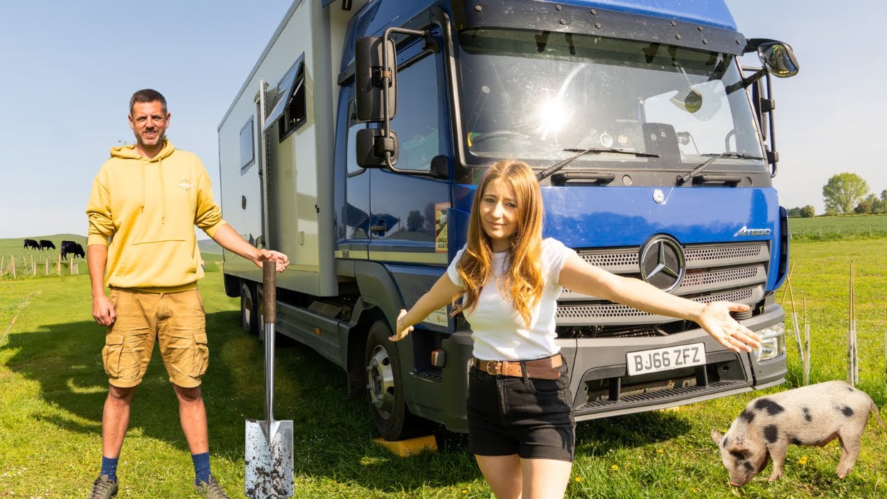 Our OFF-GRID Life in a Field: Living (and Fixing) Our Lorry Home