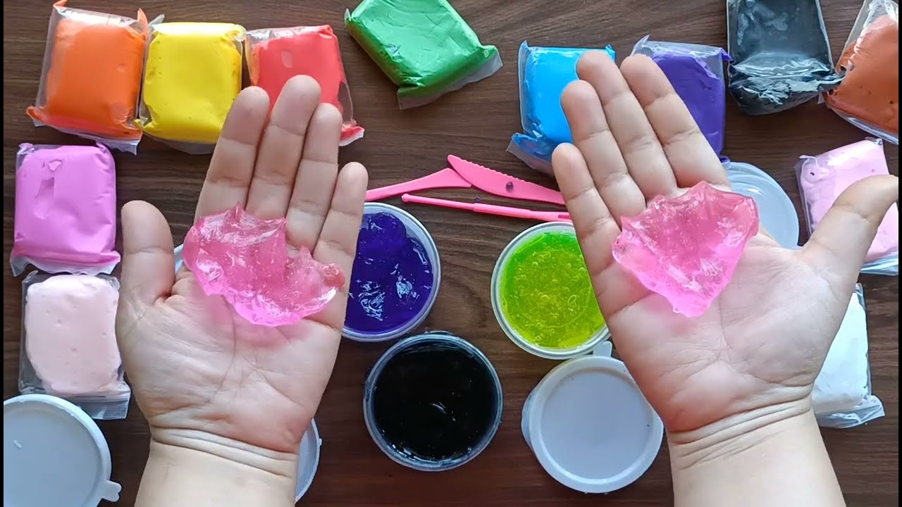 8 minutes Satisfying with unboxing hello kitty clay saline set   hello kitty ASMR   miniature toy