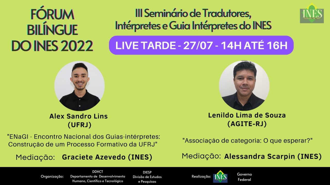 Live tarde | III SETILSP | Fórum Bilingue do INES