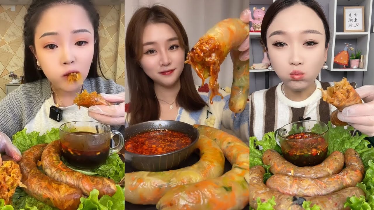 Rangchangchunjie's Eating Mukbang Long-lost Rangchang Vegetables make intestines Asmr
