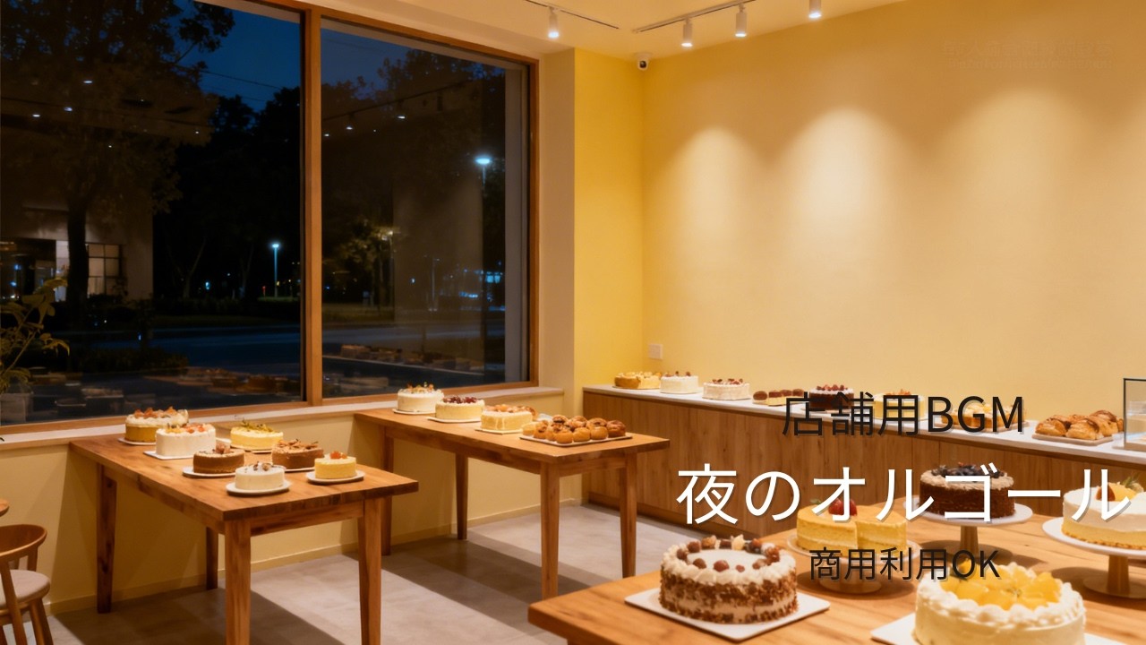 店舗用BGM｜夜のオルゴール｜1時間｜商用利用OK｜カフェ・ケーキ屋向け