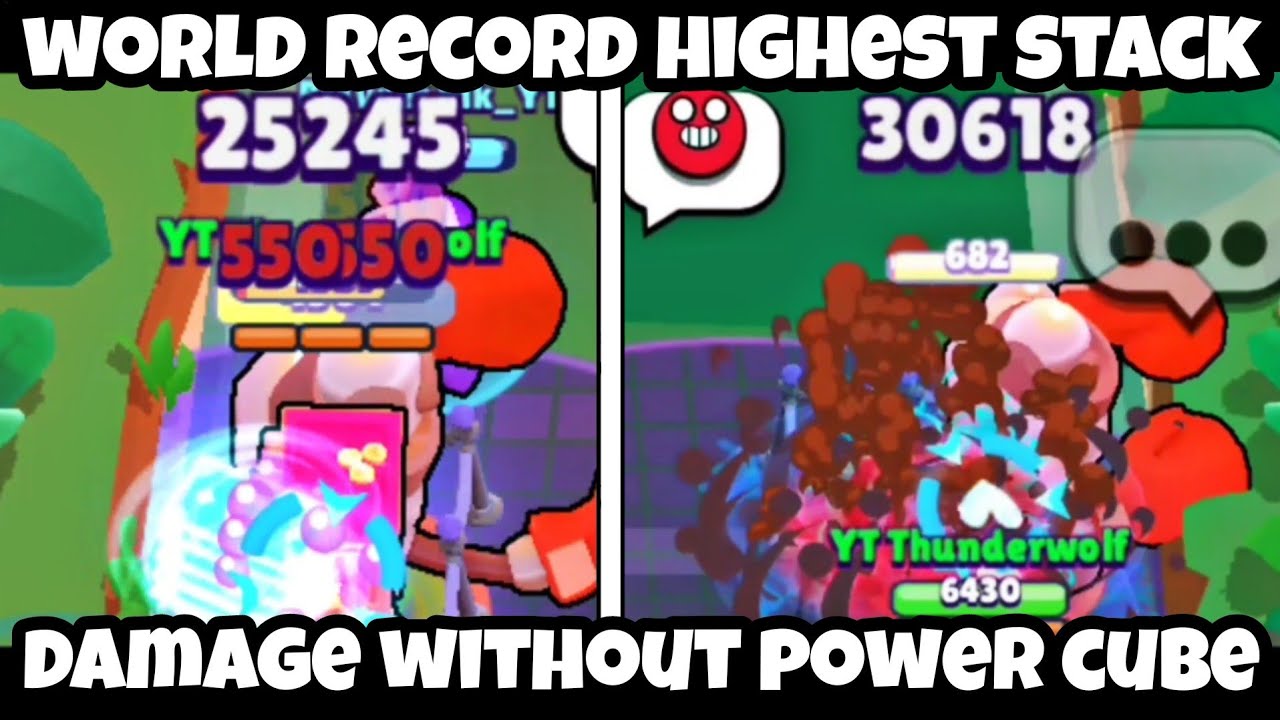 World Record! Highest Stack Damage Without Power Cubes (Brawl Stars)