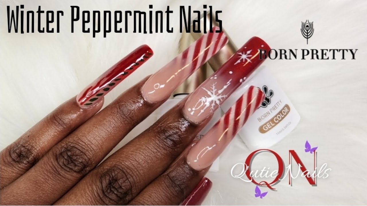 Bornpretty PR Peppermint Christmas Nails
