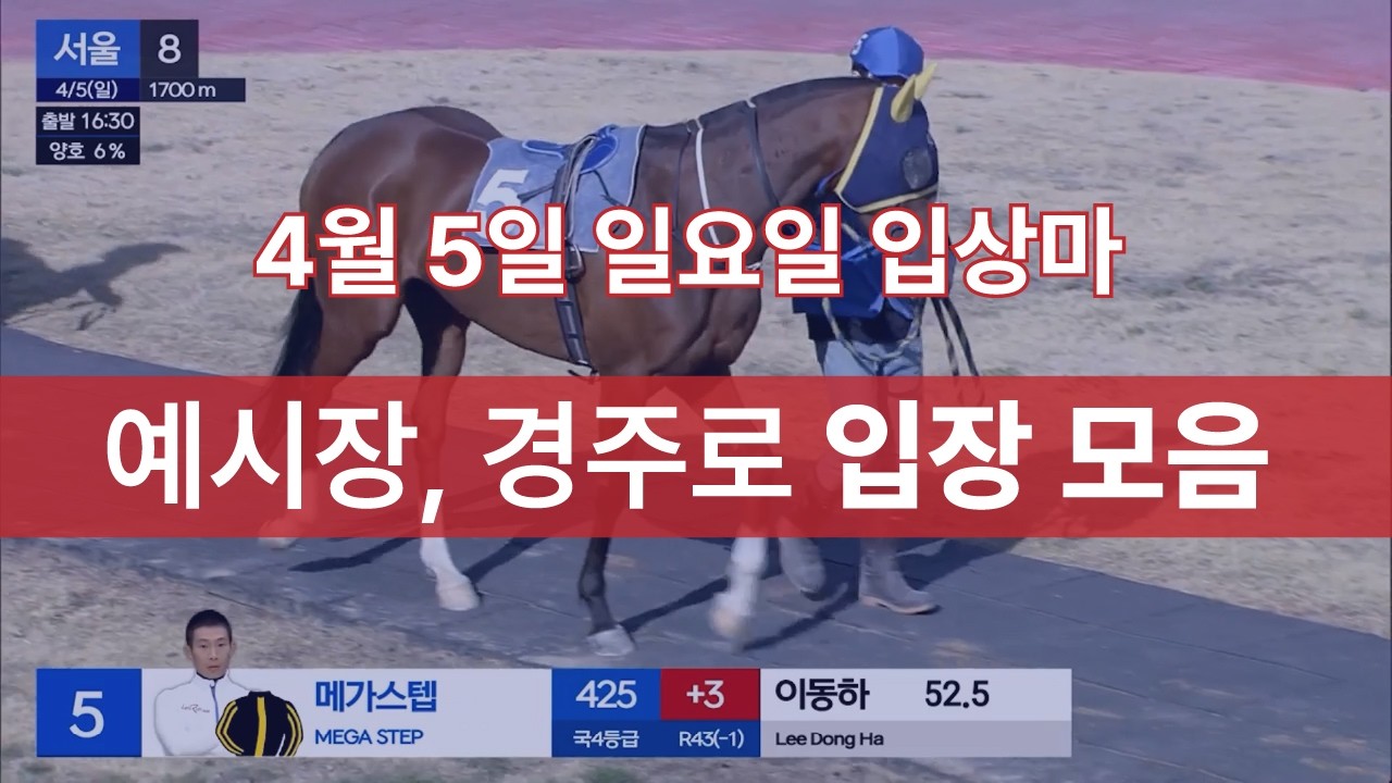 [4월 5일 일요일 입상마] 예시장, 경주로 입장 모음