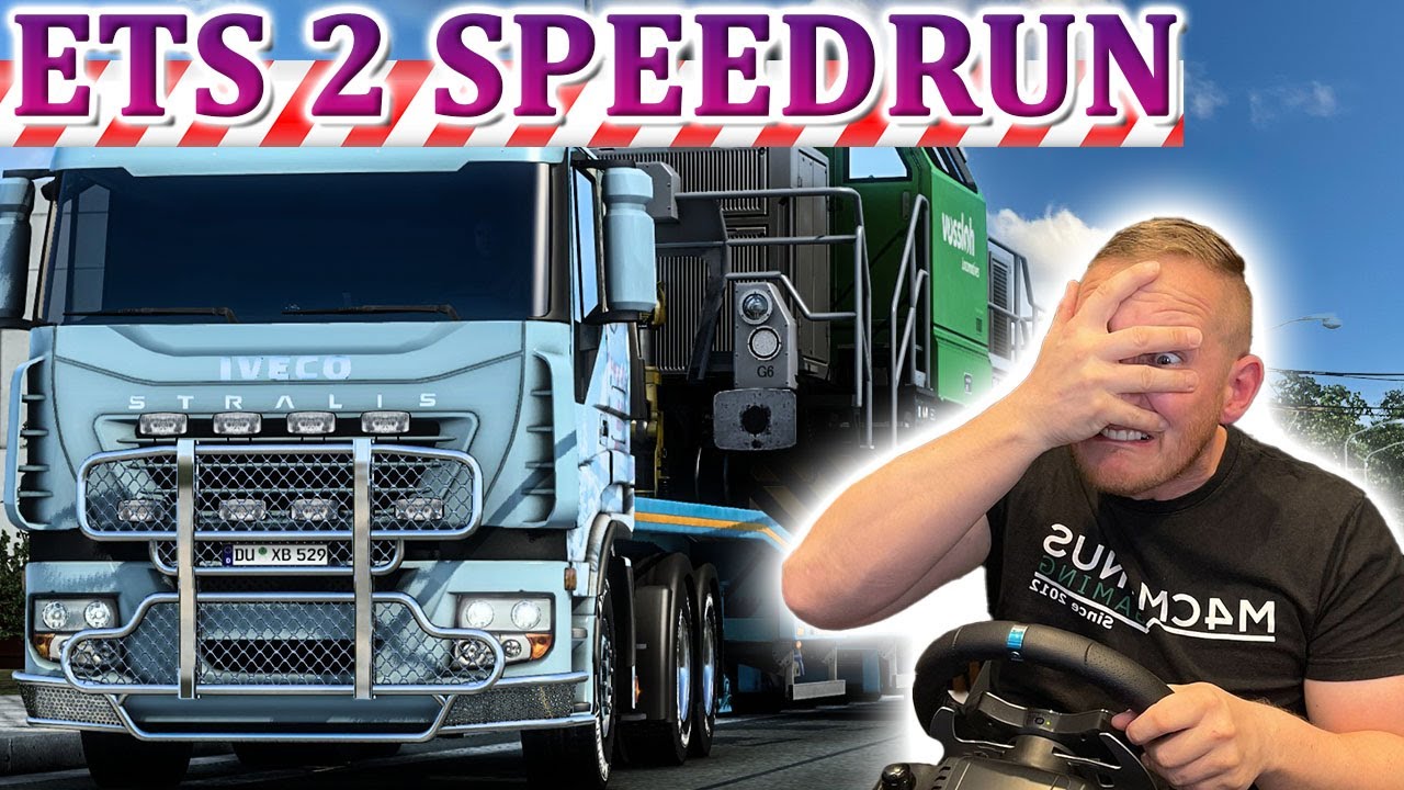 ETS 2 SPEEDRUN - 3000 PS IVECO mit 62t Lokomotive auf dem Flatbed | LKW Renn Simulator